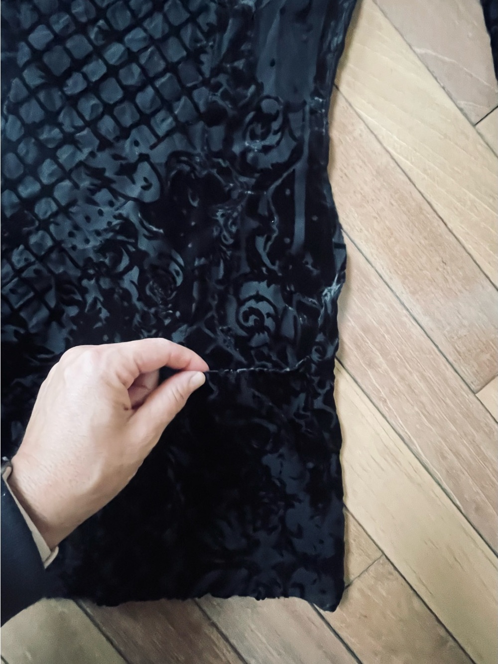 Balmain x H&M Black Velvet Burnout Silk Blend Mini Dress US 6 Designer - Picture 13 of 16